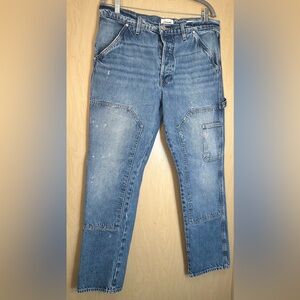 Frame Denim Washed Blue Straight Leg Carpenter Jeans